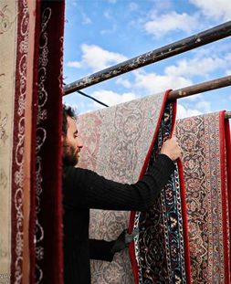 خشک کردن قالی در قالیشویی زرگنده